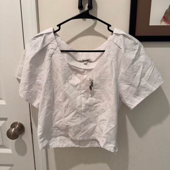 Madewell Tops - Madewell White Textured Blouse
